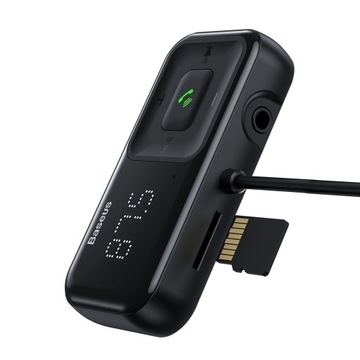 BASEUS TRANSMITER FM MP3 micro SD AUX ŁADOWARKA SAMOCHODOWA 2x USB LCD