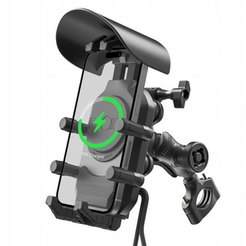 MC39 MOTOCYKLOWY UCHWYT TELEFON ANTYWIBRACYJNY ŁADOWANIE USB-C