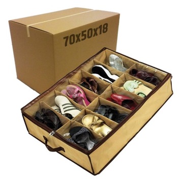 ОРГАНАЙЗЕР ДЛЯ ОБУВИ, 12 ПАР, КОРОБКА С КРЫШКОЙ НА МОЛНИИ