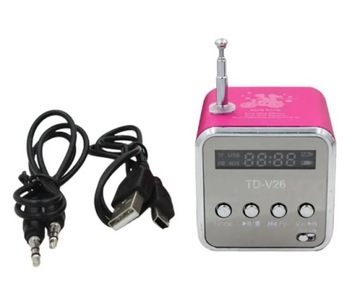 ПОРТАТИВНЫЙ АККУМУЛЯТОРНЫЙ FM-РАДИО СО СВЕТОДИОДНЫМ ДИНАМИКОМ, РОЗОВЫЙ