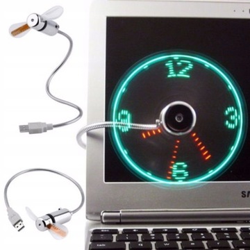 ZEGAREK LED WIATRAK JAK NA LAPTOP TABLET USB