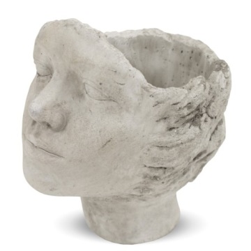 DONICZKA SZARA GŁOWA 24x17x22cm CEMENTOWA TWARZ