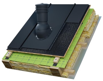 ВЕНТИЛЯЦИОННЫЙ ДЫМОХОД ДЛЯ ПЛОСКОЙ КРЫШИ ЛИСТ ДЛЯ ЧЕРЕПИЦЫ 150