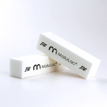 50x MaluLac BLOK POLERSKI polerka kostka bloczek do paznokci 180/180 biały
