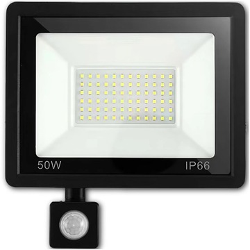 HALOGEN LED 50W REFLEKTOR ZEWNĘTRZNY CZUJNIK RUCHU ZMIERZCHU NAŚWIETLACZ