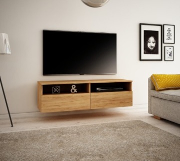 ПОДВЕСНОЙ RTV LUNA 140 ДУБ CRAFT ЗОЛОТОЙ БЛЕСК / МАТОВЫЙ