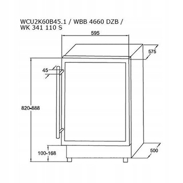 Amica WCU2K60B45.1 встроенный холодильник для вина