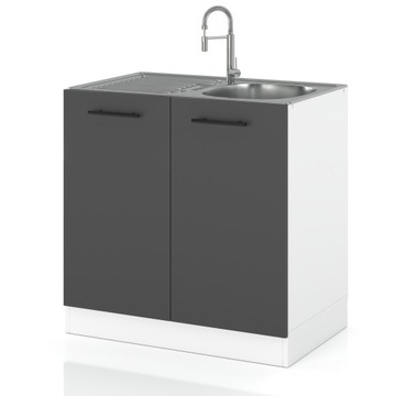 SZAFKA KUCHENNA DOLNA STOJĄCA POD ZLEW GRAFIT 80CM
