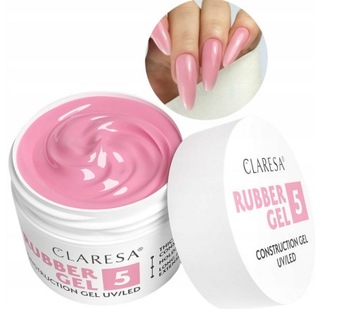 CLARESA ŻEL BUDUJĄCY RUBBER DO PAZNOKCI 5 UV/LED DO PRZEDŁUŻANIA 45g MALINA