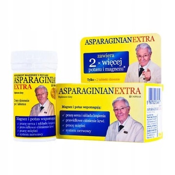 ASPARAGINIAN EXTRA Magnez + Potas (chlorek) 50tabl