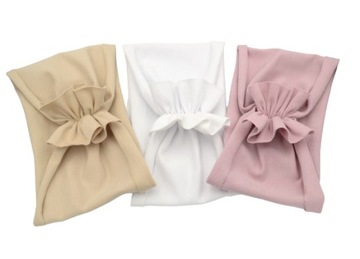Opaska SZEROKA 3 szt turban motylek na lato 52-55