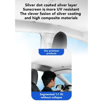 SZKLANY DACH OSŁONA PRZECIWSŁONECZNA IZOLACJA CIEPLNA DLA Tesli Model3 2018
