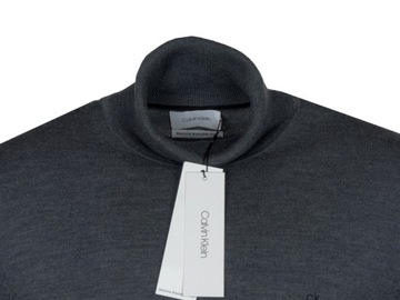 CALVIN KLEIN golf męski wełniany , szary, XL