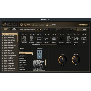 HOTONE Ampero MP-100 - ГИТАРНЫЙ МНОГОФУНКЦИОНАЛЬНЫЙ