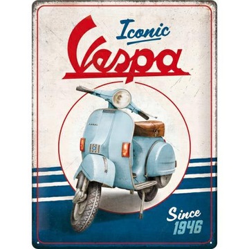 Вывеска VESPA ICONIC SINCE 1946 постер скутер металл 30х40