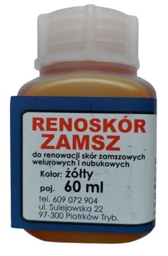 Farba zamszu weluru nubuku RENOSKÓR ŻÓŁTY 60ml