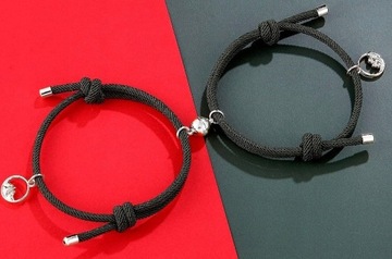 Magnetyczne Dwie bransoletki dla par PRZYJAŹNI dla przyjaciół sznurkowe