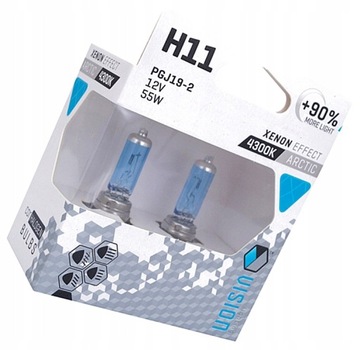 WHITE R8V40 BIAŁE H11 12V 55W +90% ŻARÓWKI ARCTIC