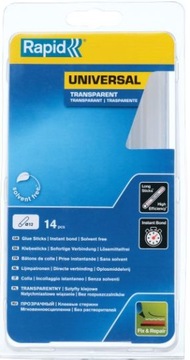 RAPID KLEJ DO PISTOLETU WKŁADY KLEJOWE TRANSPARENTNE 12 mm x 190mm 0,3kg