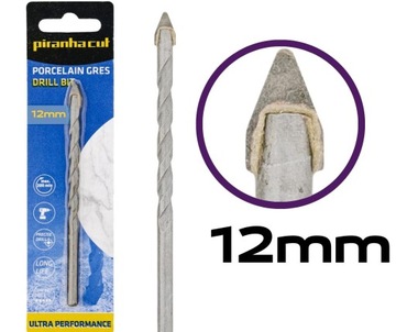 PIRANHACUT Сверло по твердому керамограниту и стеклу 12 мм.
