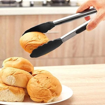 КУХОННЫЕ ЩИПЦЫ МЕТАЛЛИЧЕСКИЕ ЩИПЦЫ ДЛЯ МЯСНЫХ САЛАТОВ НА ГРИЛЬ СИЛИКОНОВАЯ СТАЛЬ