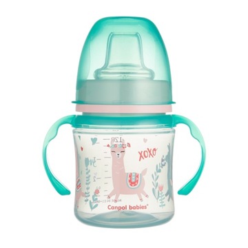 CANPOL KUBEK TRENINGOWY Z USTNIKIEM SILIKONOWYM 120ML DLA DZIECI 6M+