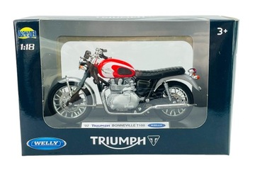 МОТОЦИКЛ WELLY '02 TRIUMPH BONNEVILLE T100 1:18 НОВАЯ МОДЕЛЬ 12172