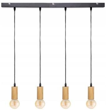 LAMPA DREWNIANA WISZĄCA Ays metal LOFT BOHO