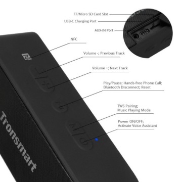 Bluetooth-динамик Tronsmart Element T2 Plus IPX7