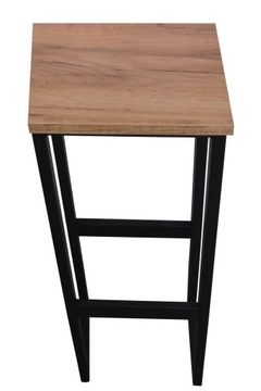 Solidny HOKER metalowy loft 60 cm -DĄB CRAFT ZŁOTY
