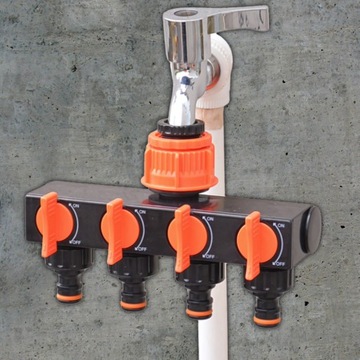 4-ХОДОВОЙ РАСПРЕДЕЛИТЕЛЬ САДОВОЙ ВОДЫ С КЛАПАНАМИ ДЛЯ БЫСТРОГО СОЕДИНЕНИЯ ШЛАНГА 3/4