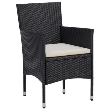 vidaXL Садовые стулья, 2 шт., полиротанг, черный 46179