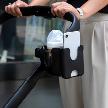 ДЕРЖАТЕЛЬ НА ТЕЛЕЖКЕ 2В1 ДЛЯ БУТЫЛКИ, КРУЖКИ, ТЕЛЕФОНА, БУТЫЛКИ ДЛЯ НАПИТКОВ, УНИВЕРСАЛЬНЫЙ