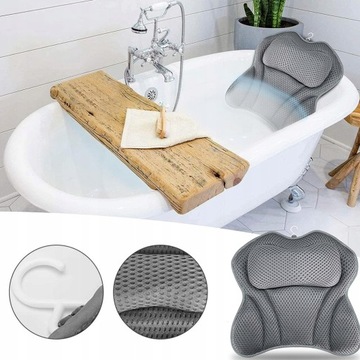 ПОДУШКА ДЛЯ ВАННЫ С ПРИСОСАМИ, СЕРЫЙ