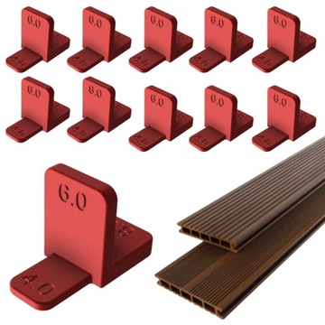 10x Dystans Do Desek Tarasowych 4mm, 6mm, 8mm