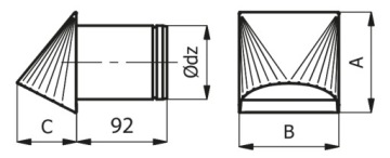 Воздухозаборник белый, диаметр 100 мм, CZNP100-ML