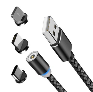 МАГНИТНЫЙ КАБЕЛЬ ЗАРЯДНОЕ УСТРОЙСТВО ДЛЯ iPhone 3в1 micro USB C
