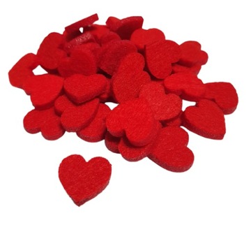 FILC 4mm FILCOWE SERCE scrapki czerwone 2cm 50szt