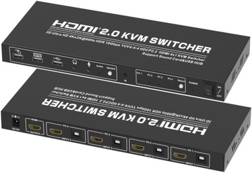 Przełącznik 4x1 HDMI KVM Switcher 3D 4Kx2K@60Hz Podłączenie Do 4 Komputerów