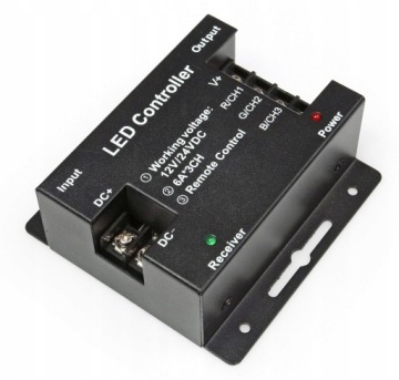 Контроллер светодиодной ленты RGB 12A овальный черный 61023