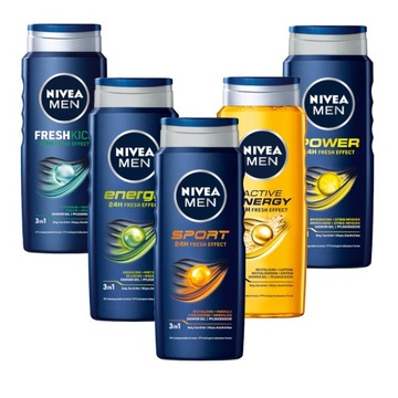 NIVEA MEN żel pod prysznic męski zestaw 5x500ml