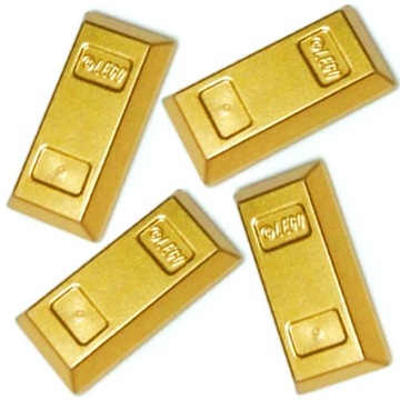 LEGO - 99563 - sztabka złota, metallic gold - 4szt