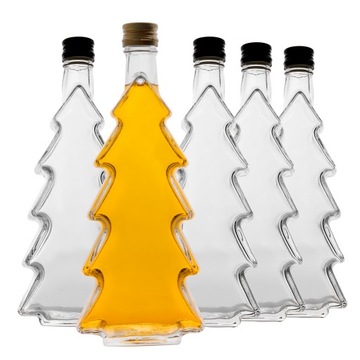 5X DEKORACJA ŚWIĄTECZNA BUTELKA CHOINKA 250 ml