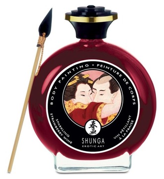 Jadalna farba do ciała 100 ml.Strawberry Sparkling Wine Shunga