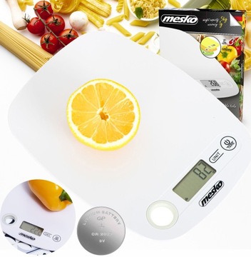 PROFESJONALNA WAGA KUCHENNA MESKO ELEKTRONICZNA 5KG WYŚWIETLACZ ZESTAW XXXL