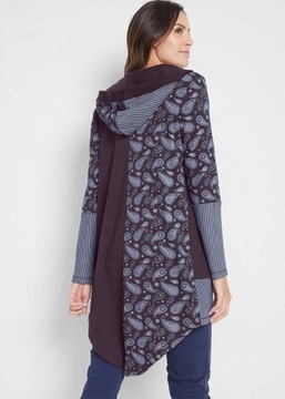 GRANATOWA Z NADRUKIEM BEZ ZAPIĘCIA 44/46 3H3D14 BONPRIX BLUZA Z KAPTUREM