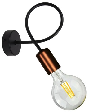KINKIET NA ŚCIANĘ ŻYRANDOL PLAFON EDISON MIEDŹ LED