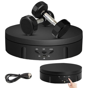 STÓŁ PODSTAWKA 360° OBROTOWY DO ZDJĘĆ BEZ LUSTRA CZARNA 14.5CM