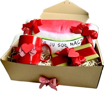 ROMANTYCZNY PREZENT na WALENTYNKI dla Chłopaka Dziewczyny Poduszka Kubek