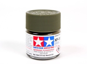 MODELARSKA FARBA AKRYLOWA BRĄZOWA MATOWA TAMIYA 10ml XF-51 KHAKI DRAB (M)